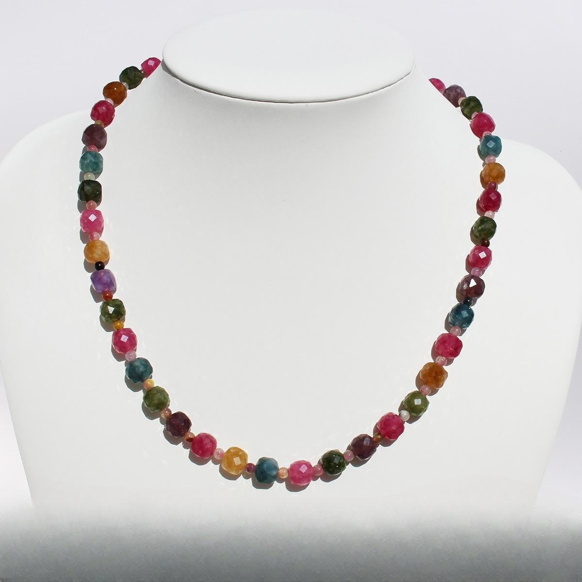 

Летнее оригинальное нишевое многослойное ожерелье с турмалином из камня желаний, женская цепочка на ключицу с камнем удачи и богатства 226