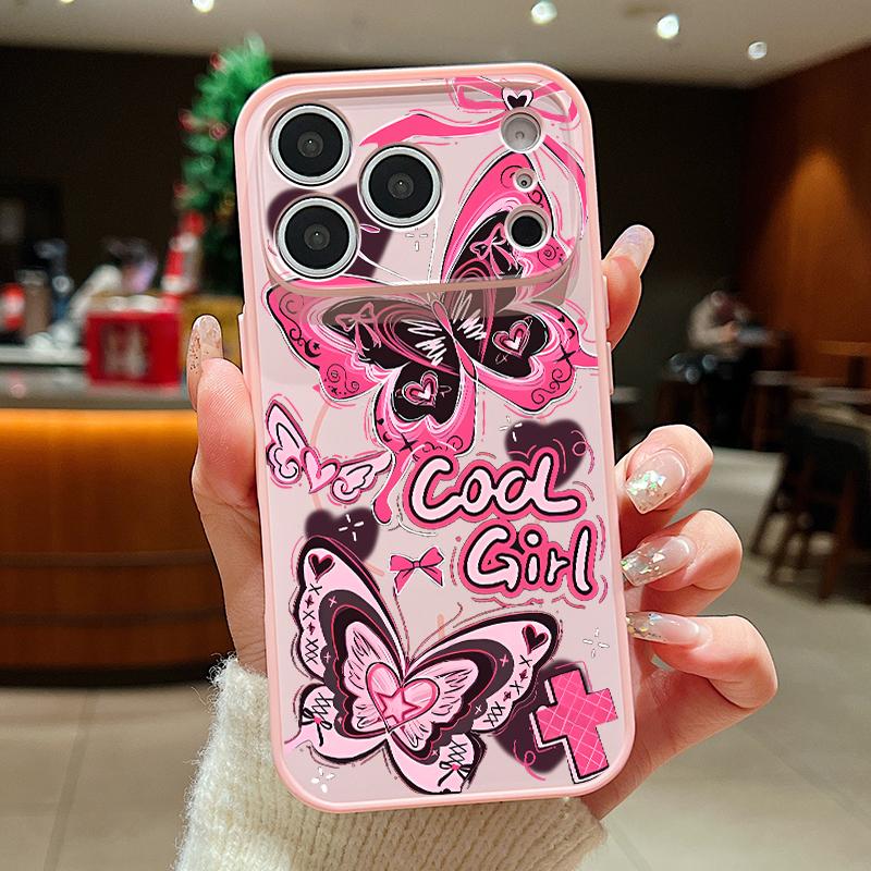 Cool Girl Butterfly Painting For iPhone 17 Pro Max Funda iPhone 16 15 14 13 Pro Max Skin Feeling Magnetic For Magsafe Shockproof Bumper Cover