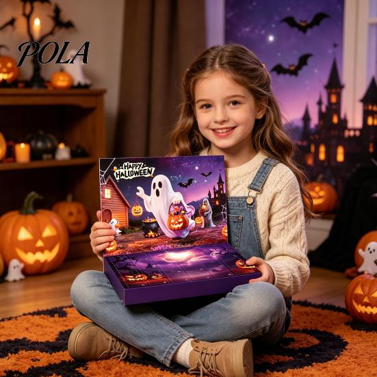 Halloween Countdown Box Adventskalender 2026, 24 Tage mit Figuren, Grusliges Feiertagsgeschenk für Kinder, Partydeko & Tägliche lustige Überraschung