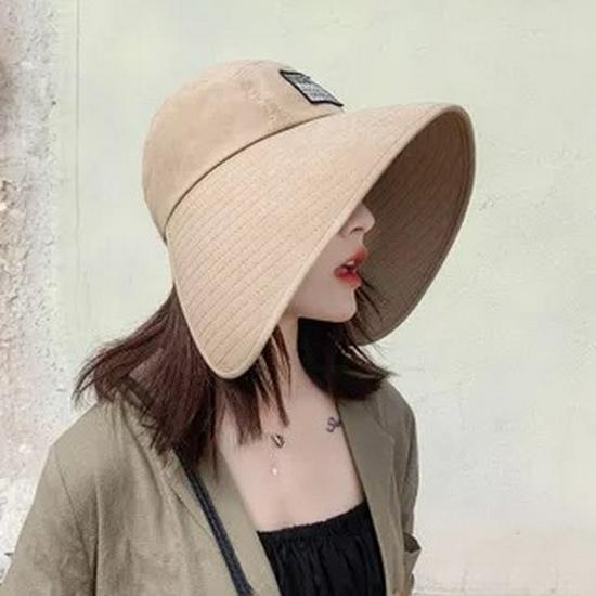 Spring/Summer Trendy Korean Style Women's Bucket Hat with Large Brim for Sun Protection