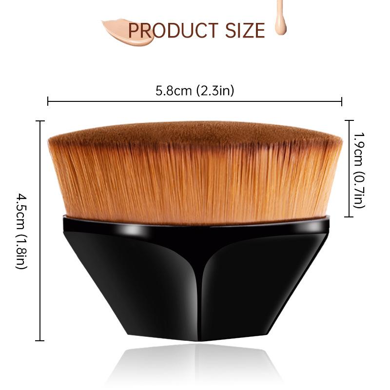 Foundation-Pinsel, Blütenblatt, nicht markierender Make-up-Pinsel, flacher Kopf, tragbar, nicht essen, Puderpinsel, Aufbewahrungsbox, Foundation-Pinsel