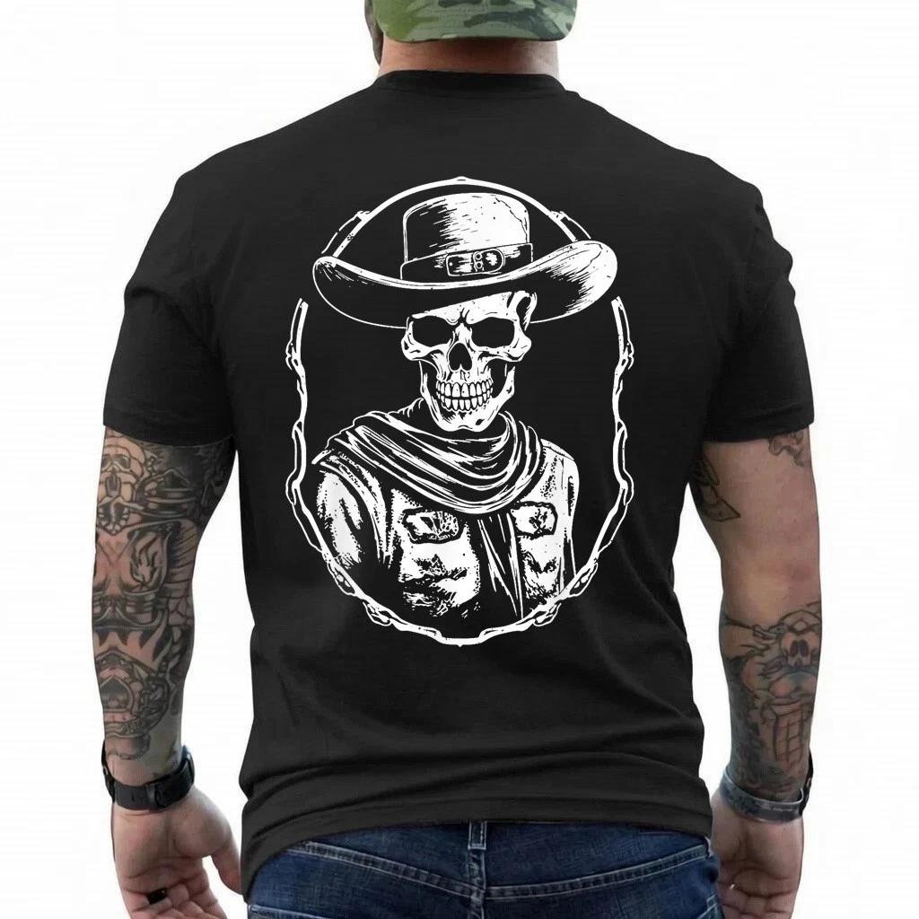 Cowboy Skeleton Skull Vintage Boho Western T-Shirt L