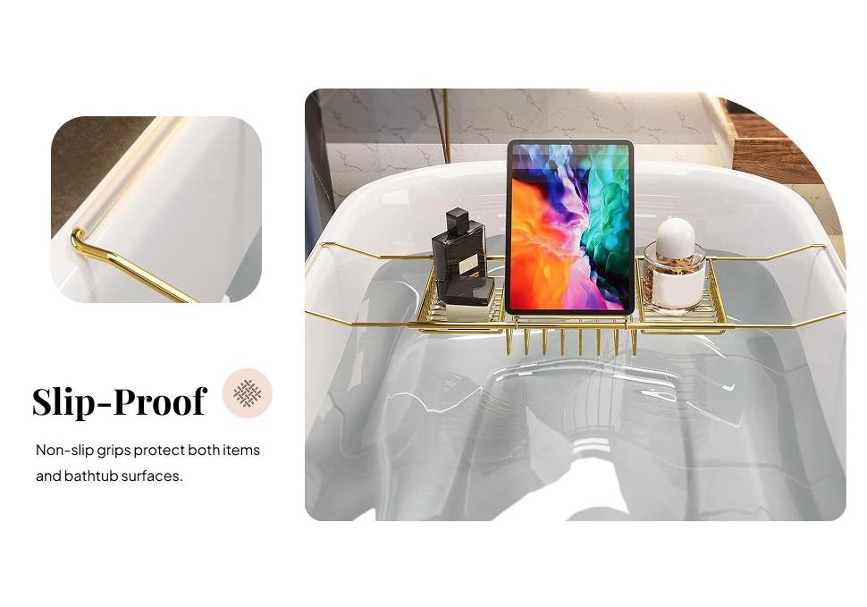 Bath Tub Table Board Wire Bathing Rack for Tablet Soap Shampoo