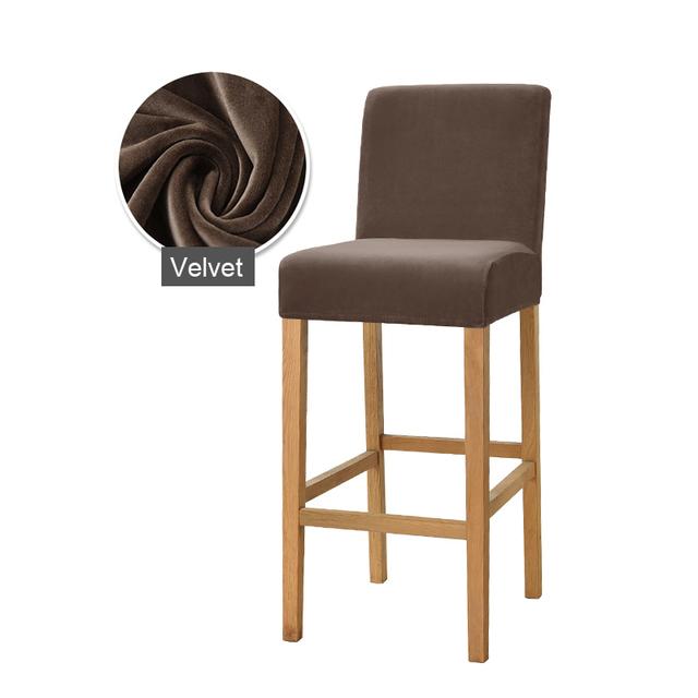 1 /2 /4 /6 Pieces Velvet Material Bar Chair Cover Large Elastic High Stool Chair Protector Seat Case Used For Dining Room