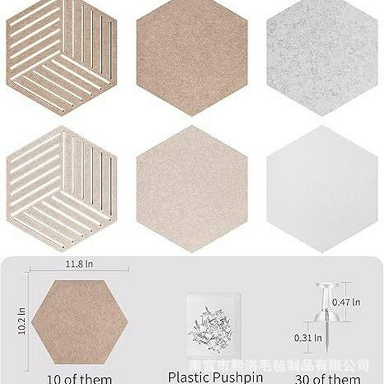 Hexagonal Soundproof Self-Adhesive Wall Panel – Noise Reduction Polyester Fiber Felt Board
