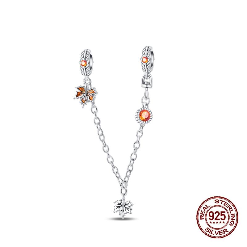 Autumn New Copper Brown Maple Leaf Pumpkin Bee Charms Bead Fit 3Mmoriginal Bracelets Diy Jewelry Warm Gift