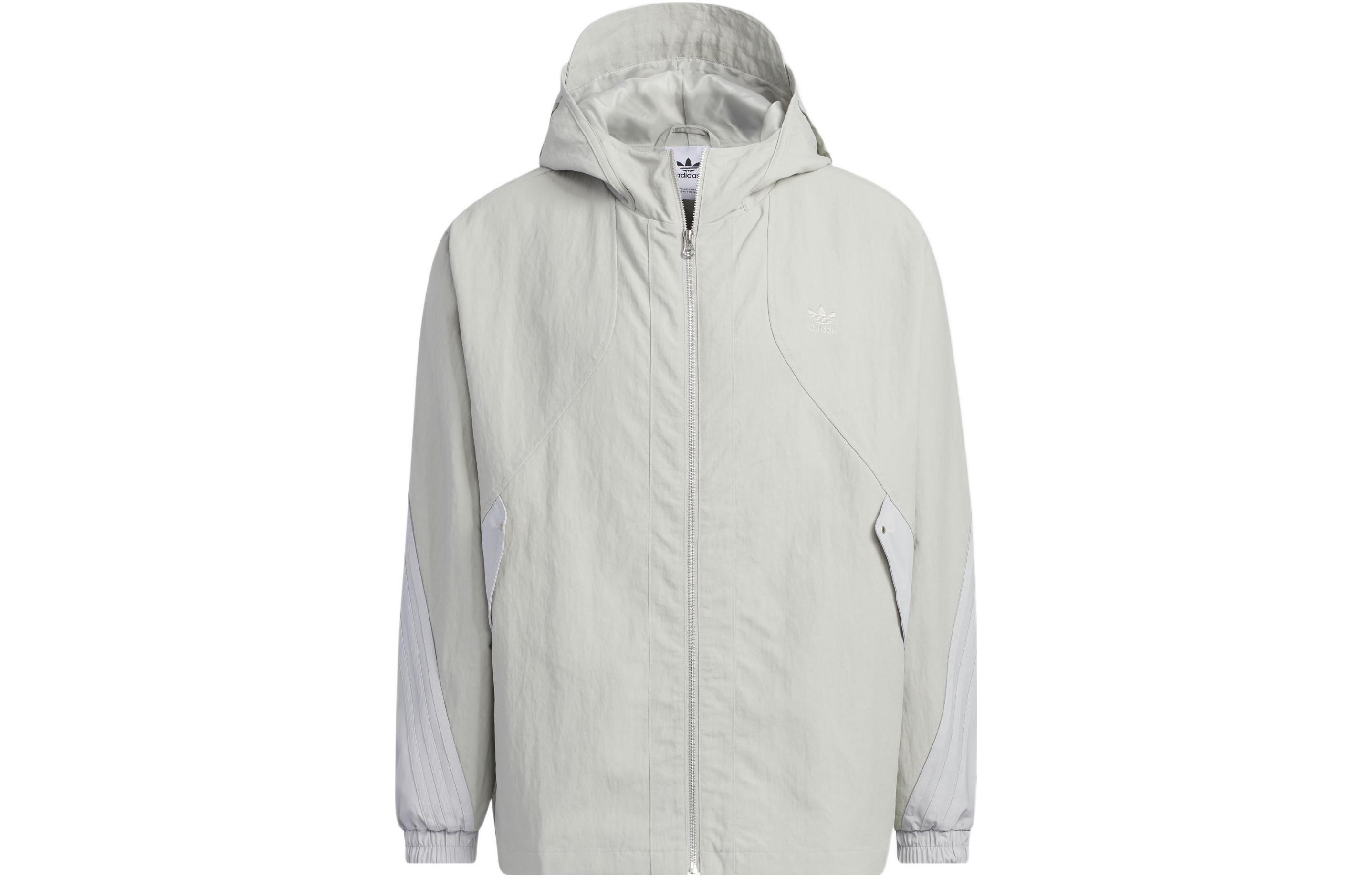 Adidas Jackets Men s Gray Hooded Moderate Other IK3712 XS