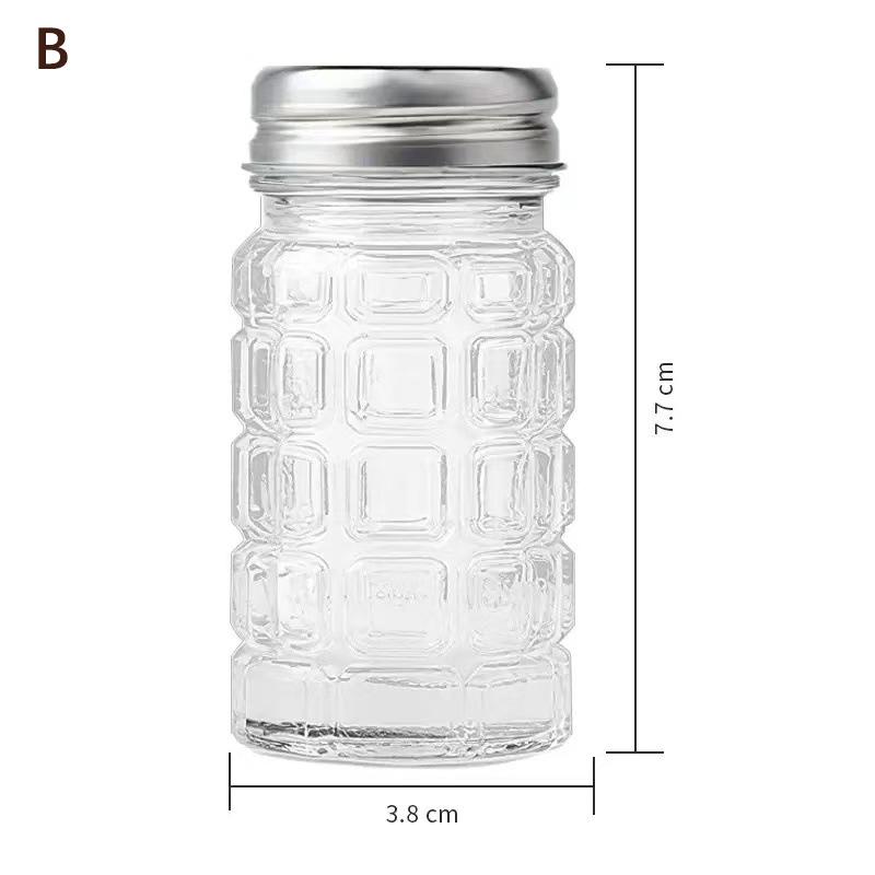 2Pcs Kitchen Glass Spice Bottle Barbecue Seasoning Bottle With Lid Salt And Pepper Shaker Pepper Shaker Mini Seasoning Jar Set
