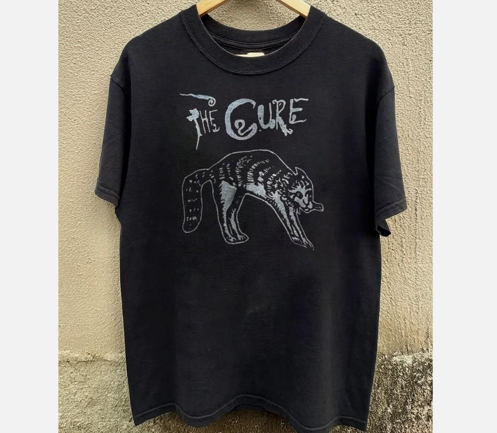 

РЕДКИЙ! The Cure Редкое кошачье произведение искусства Винтажная унисекс черная футболка Размер S-4XL XL