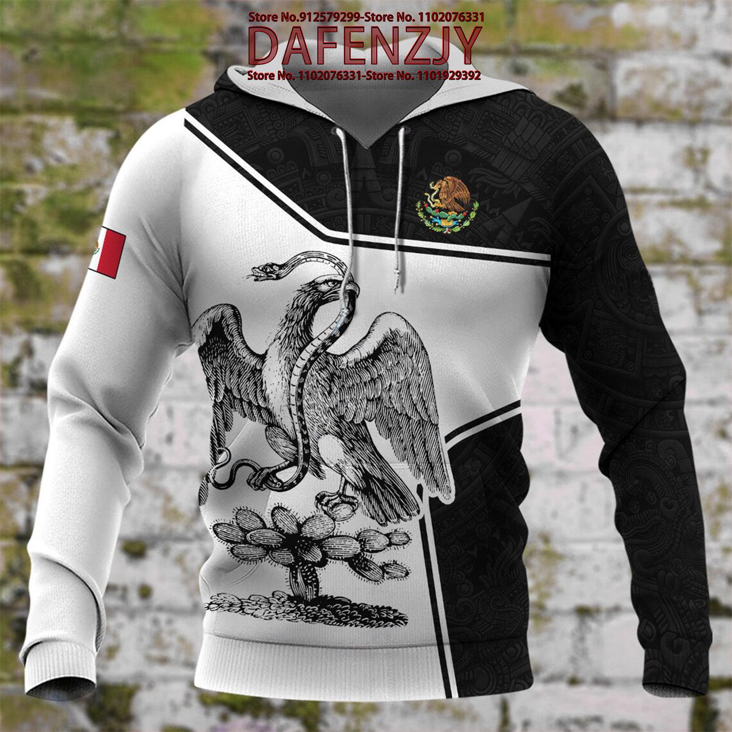 

Толстовки с 3D-принтом в виде флага Мексики, унисекс, крутой свитер, свитшот с рисунком орла, мужская уличная одежда 6XL