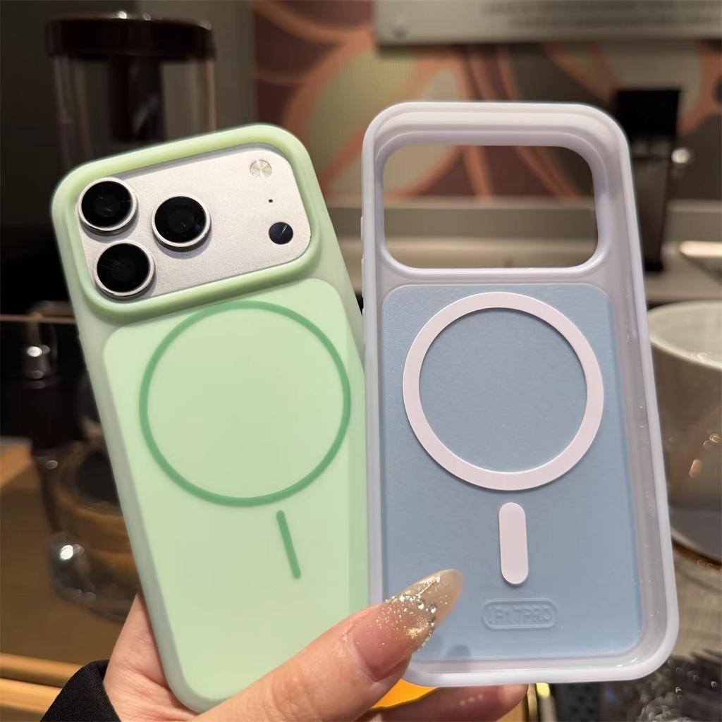 Applicable IPhone18promax Liquid Silicone Jelly Magnetic Mobile Phone Case Apple 17 Ice Cream Anti-drop Hard Cover