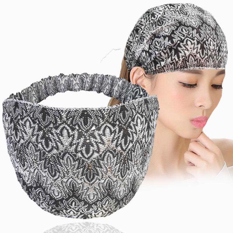Elastisches Mode-Kopftuch mit breitem Rand zum Abdecken von weißem Haar – Stirnband im Fransenstil für Ausflüge