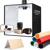 PULUZ 30cm Photography Light Box, Portable Photo Studio Light Box, Foldable Photo Box with Soft Lighting Cloth and 12 Color Backdrops (12"x12")