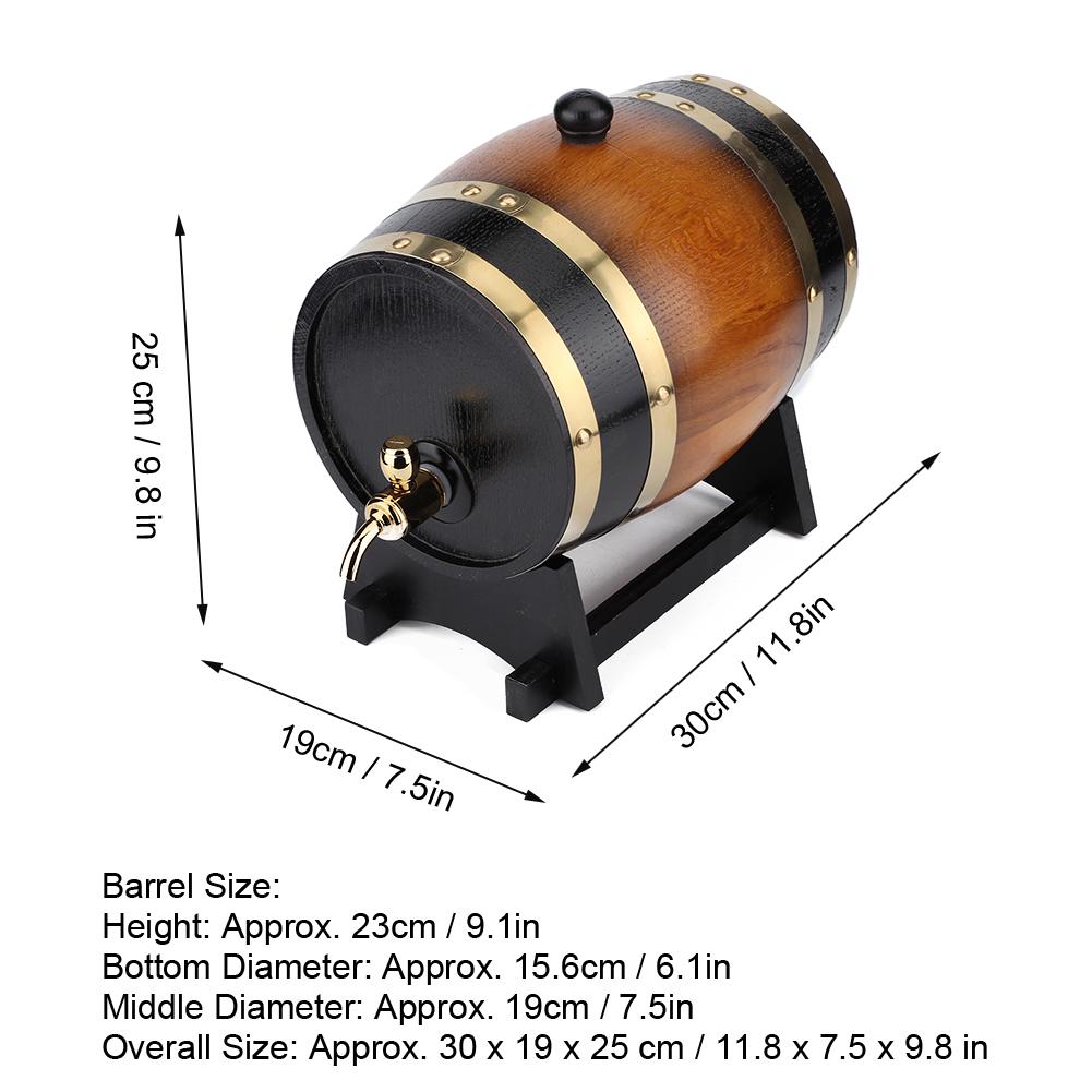 Capacitate Mare 3L Culoare Retro Lemn de Stejar Butoi pentru Vin Roșu Găleată Butoiaș Container de Depozitare pentru Casă