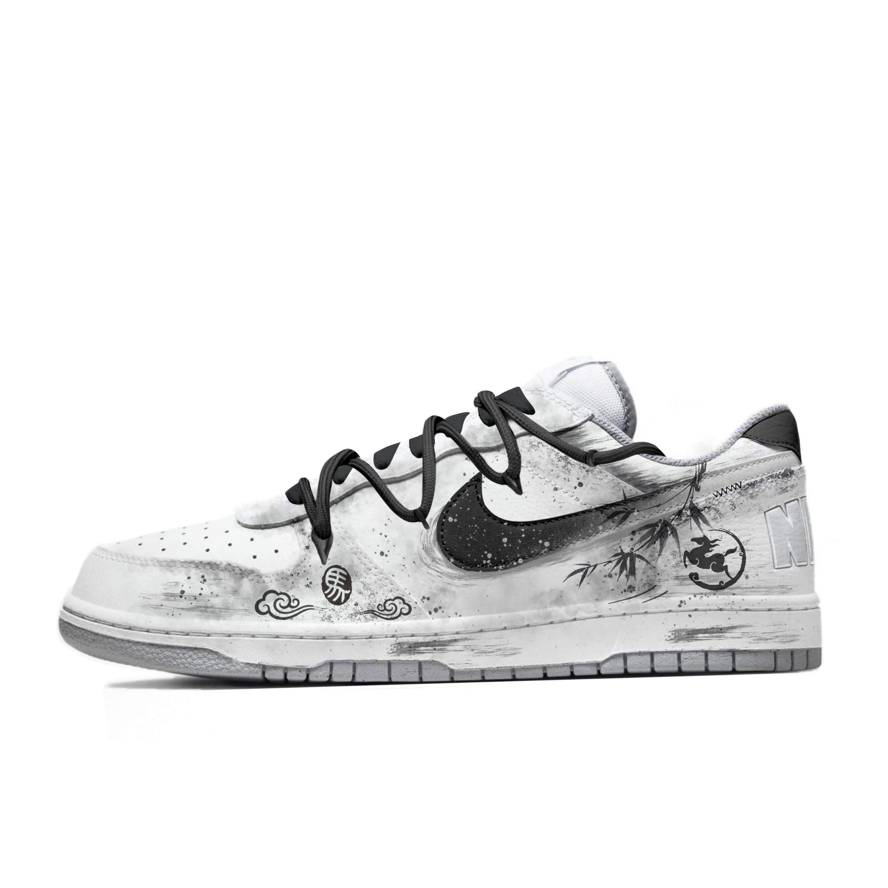 

Nike Big Bamboo Shadow Horse Tracks Leather Abrasion Resistant Breathable Low top Skateboard Shoes Men s Gray White 355152-106(Team60-) 40