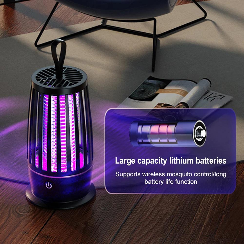 Fly Swatter Lamp with Night Light Electric USB Rechargeable Fly Swatter, For Backyard, Terrace and Camping