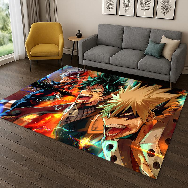 

My Hero Academia Deku Bakugou Cartoon Anime Carpet Rug for Bedroom Living Room Sofa Doormat Home Decor,Kid Area Rug Non-slip 40x60cm