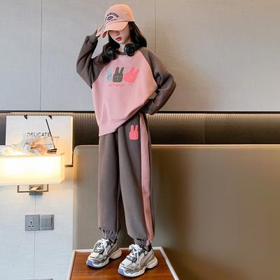 Girls' Suits Autumn Clothes Children's Western Style Sweaters Pants Sports Two-piece Suits Fashionable Spring and Autumn Models for Girls
