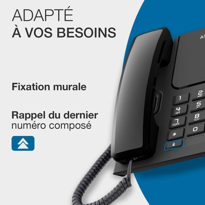 Telefon stacjonarny Alcatel TEMPORIS T-26 LED Czarny Wielokolorowy