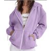 Women's Fashion Casual Solid Color Sweatshirt Autumn/Winter Long Sleeve Pocket Cardigan Jacket Zipper Hoodie Coat