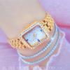 BEE SISTER BS Dame Firkantede Armbåndsklokker Gullklokke Dameklokker Rustfritt stål Sølvklokke Dame Femme Quartz Watches