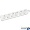 Inline® Power Strip Block, White, 6 Sockets, 6x 2 Poles + Earth, 5m Cord, with Child Protection