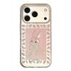 Cute Rabbit Floral Glitter Case for iPhone 17, 16 Pro, 15, 13 - Transparent Cartoon Design