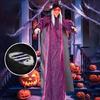 Realistic Halloween Witch Hangings Unique Halloween Witch Decoration with Sound and Lights for Indoor Outdoors Use