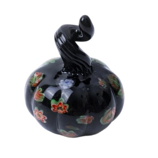 Hand Blown Glass Pumpkin Figurine Mini Halloween Thanksgiving Pumpkin Statue