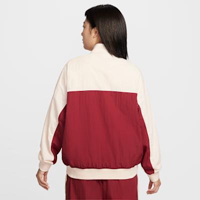 Women's Nike Swoosh Jackets Women's Red/Ecru Stand Collar Moderate Other