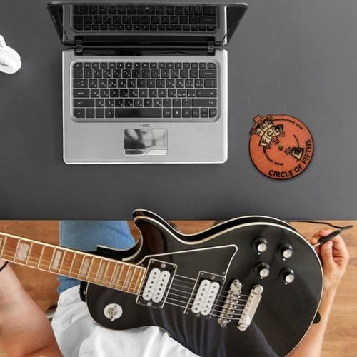 Circle of Fifths Wheel, Music Theory Learning Tool, Wooden Chord Wheel, Melody, Wooden Guitar Chord Chart, Guitar Chart, Theory Plate Learning, Series