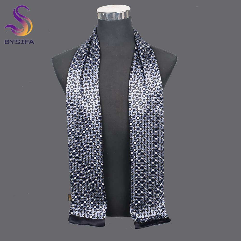 [BYSIFA] Light Coffee Men Scarves  New Design100% Silk Long Scarf Winter Men Neck Scarf Cravat British style Gentleman Scarf