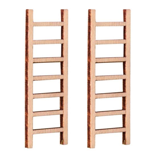 

2 Pcs Mini Garden Ladder 2.4x0.8 Inch Miniature Wooden Ladder Ornament for Fairy Gardens DIY Crafts Micro Landscape Dollhouse Accessory