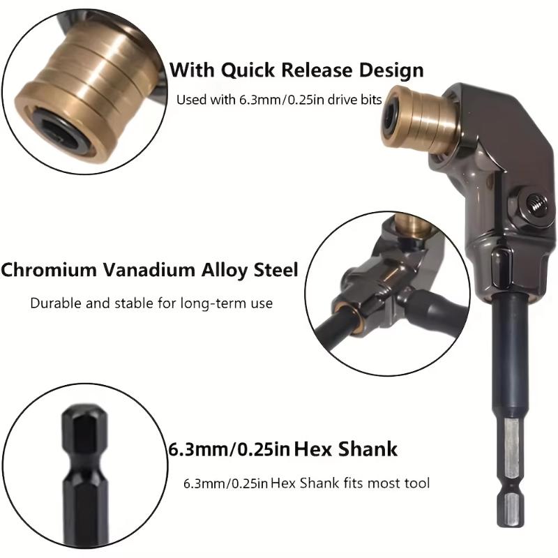 1/11Pcs Hand Tools Self-Locking Right Angle Screwdriver Holder Drive Bit Angle Extension Electric Screw Driver Angle Driver