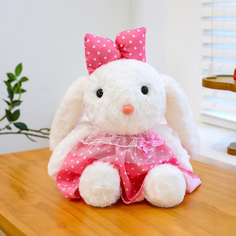 New flower skirt lop-eared rabbit plush toy doll cute dressing rabbit eight-inch doll girl gift