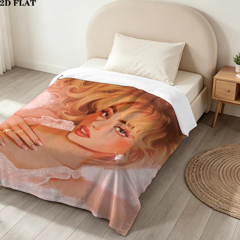 Sabrina Carpenter Print Flannel Blanket, High quality Comfortable for All Seasons, Home Decor, Warmth and Comfort, Perfect for Christmas Gifts