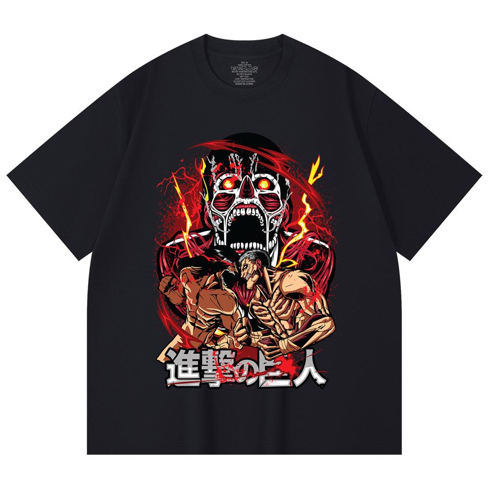 230 Gsm 100% Cotton Attack on Titan V8 Print Unisex Heavy Cotton T Shirt