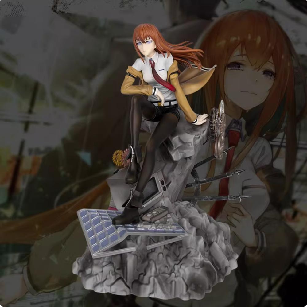 

Steins Gate Figure Makise Kurisu Sitting Posture Anime Model Desktop Ornament Decorations Holiday Gifts Children Toys without box