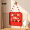 Thickened Felt Storage Bag Hair Accessories Wall Hanging Bag, Space Saving Organizer Kids Clip Holder with Hook, Multi-Color Partitioned for Hairclips