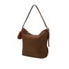 DakS Women S Brown Cowhide CoLor Matching Soft NyLon ShouLder croSSbody Bag L Dc