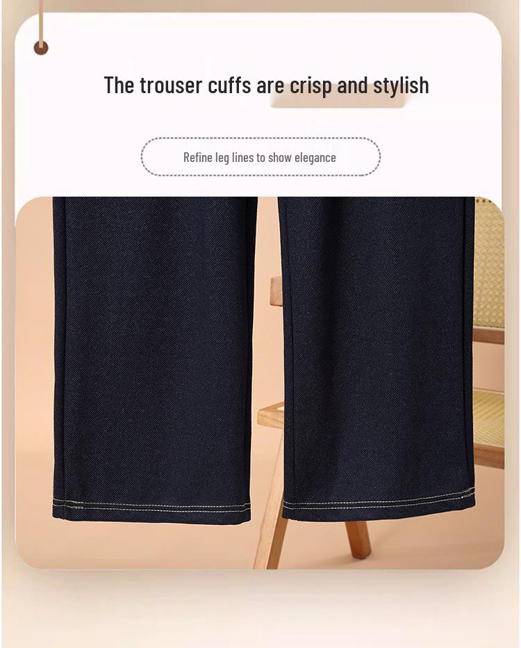 Women's High-Waisted Wide-Leg Pants - Slimming, Casual, Straight-Leg for Spring & Autumn