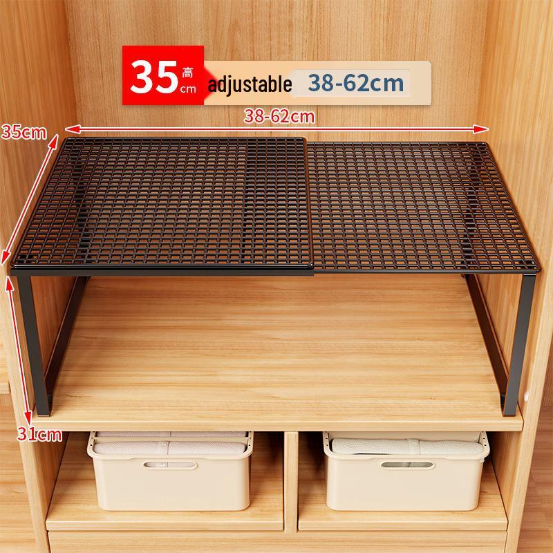Retractable Wardrobe Shelf Cabinet: Space-Saving Pull-Out Divider & Shoe Rack