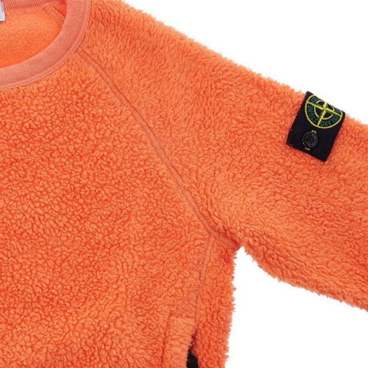 Stone Island Sweatshirt Kids Casual Solid Color Crew Neck Long Sleeve Kids tops Orange 771660143-V0032