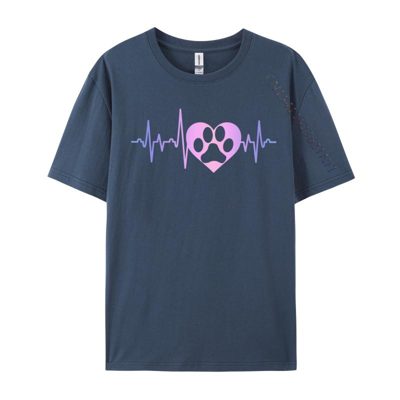 Dog Paw Print Heartbeat Heart Graphic 2024 Hot Sale Birthday 3d Printed Top T-Shirts F Tops & Tees For Men Tees Hip Hop