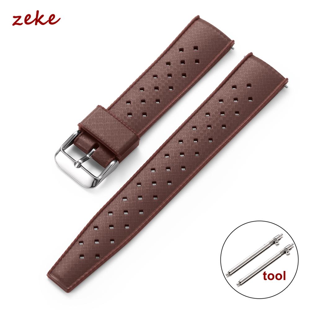Cinturino per Orologio in Silicone Tropicale con Rilascio Rapido 20mm 22mm per Oris per Seiko per Citizen Cinturino da Polso in Gomma Cinturino per Smartwatch