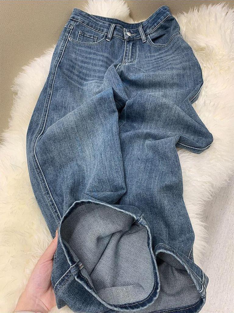 Retro Plus Size High Waist Wide Leg Jeans for Women - Spring 2026