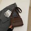 Retro Black Square Bags Trendy PU Leather Portable Crossbody Bag Autumn Winter New Large Capacity Traveling Shoulder Pack