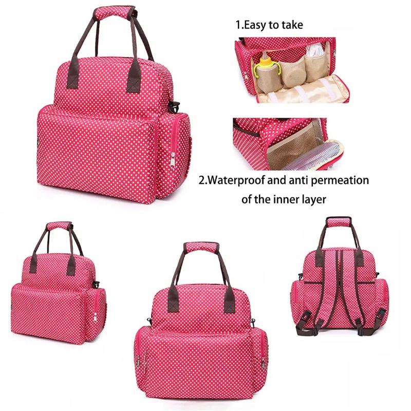 Babywindeltaschen für Mütter Windel-Kinderwagentaschen-Set für Mädchen Mami Mutterschaft Große Kapazität Windelrucksack Reise-Stilltasche