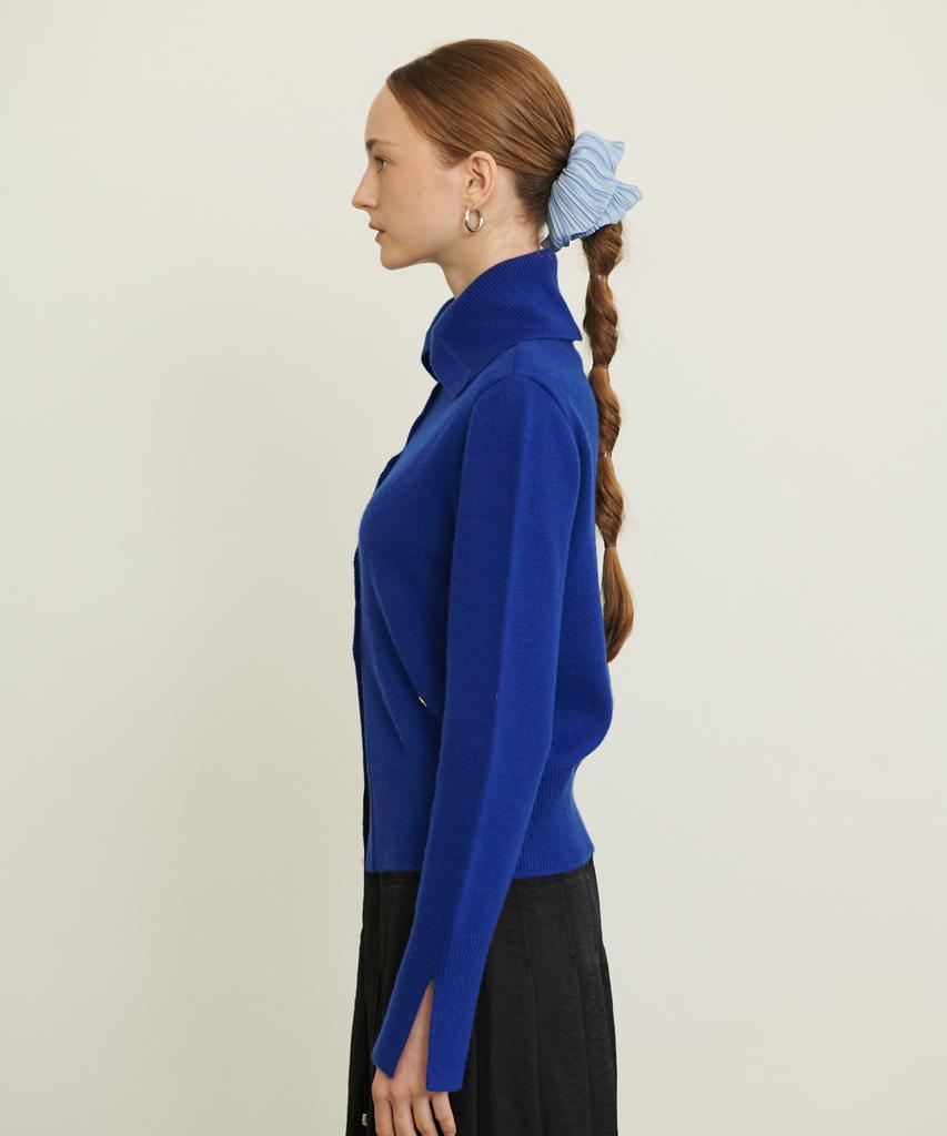 Unmute Wool Cashmere Sailor Knit Cardigan_Blue