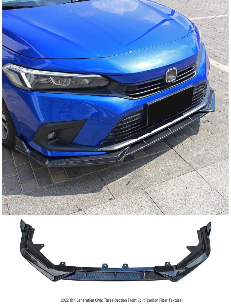 Îmbunătățiri pentru Honda Civic generația a 11-a 2022: buza frontală, eleron spate, splitter, jaluzele, bară spate.
